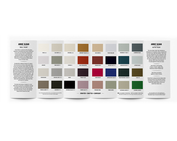 Annie Sloan Wall Paint color card showing Paled Mallow and coordinating colors