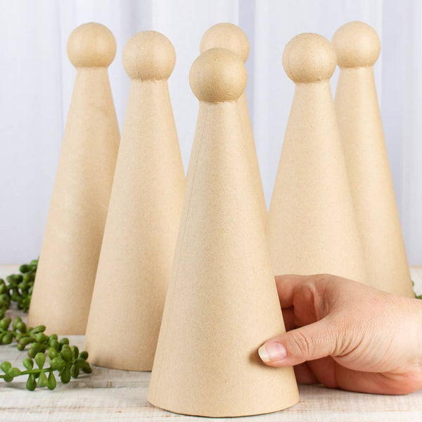 9-1/2" x 4"  Paper Mache Angel Doll Body Cone