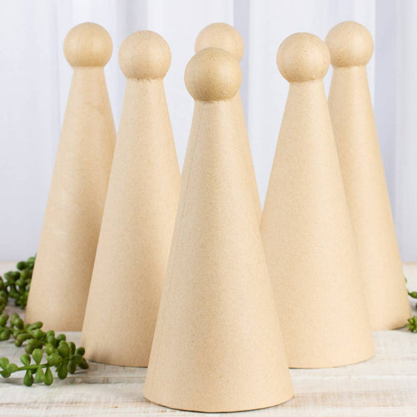 9-1/2" x 4" Paper Mache Angel Doll Body Cone