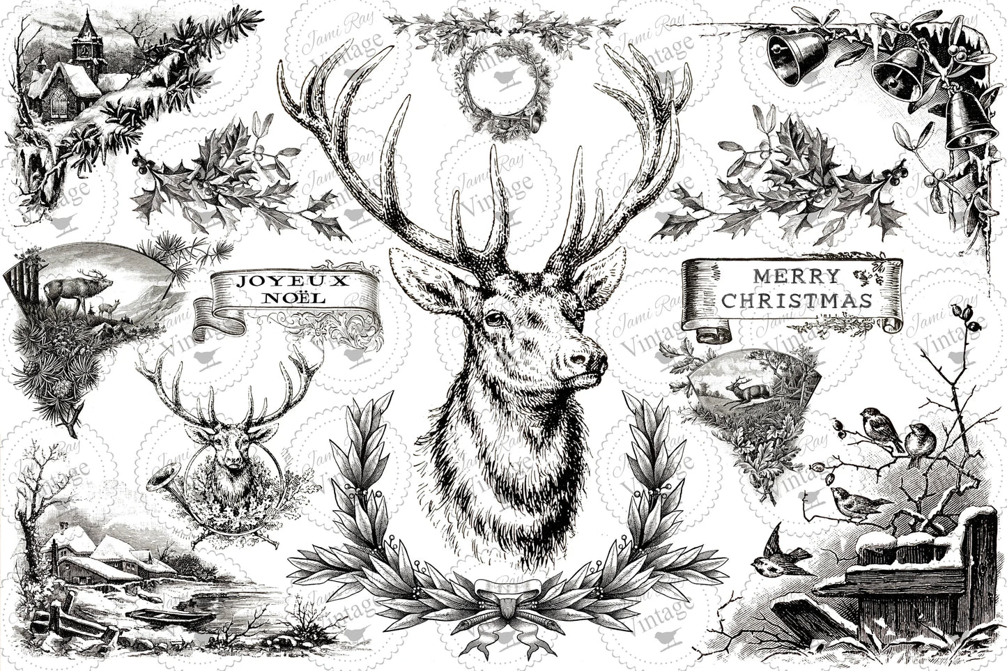 Christmas Stag | JRV Decoupage Paper 30x20 inch