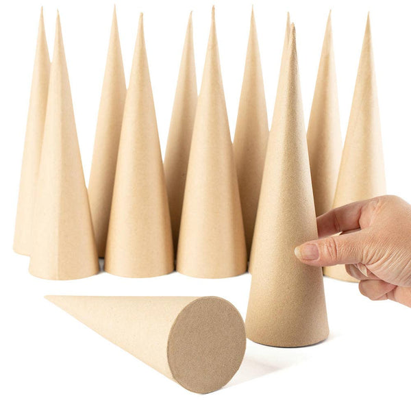 10" H x 2-3/4"  Dia - Paper Mache Cone with Closed Bottom