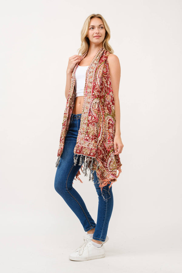 Bertha Thick Stitch Embroidered Vest