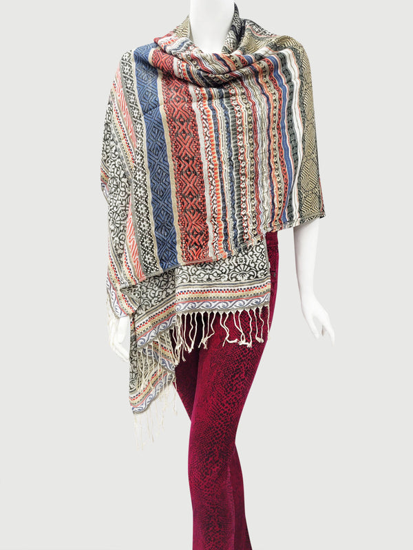 Cora Scarf Shawl Garnet/Multi