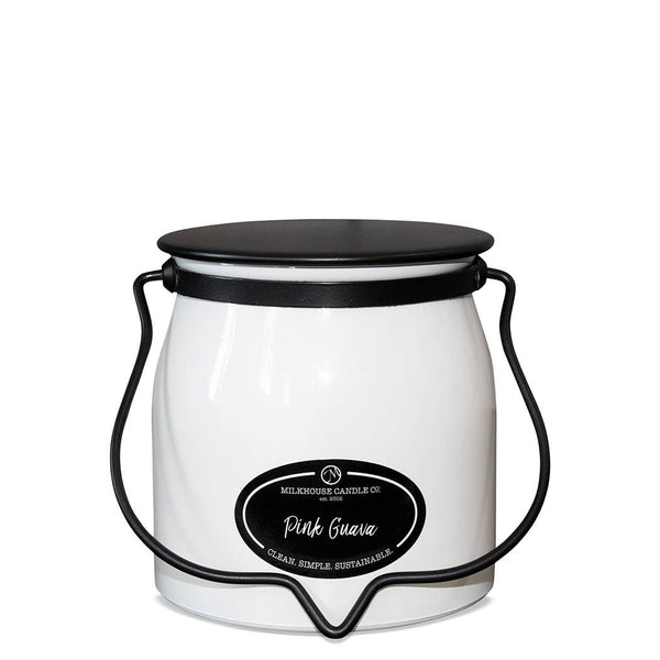 Milkhouse Candle Company - 16 oz Butter Jar Candle: Pink Guava