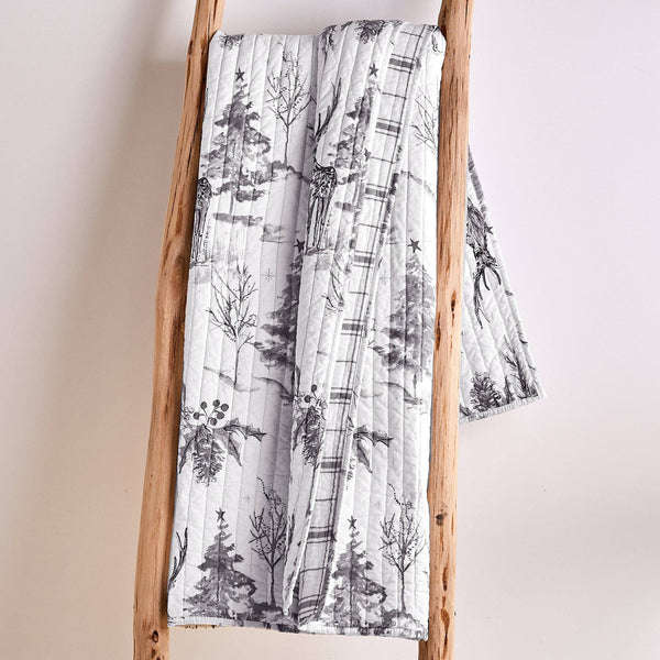 Levtex Home - Sleigh Bells Quilted Throw Blanket: Grey