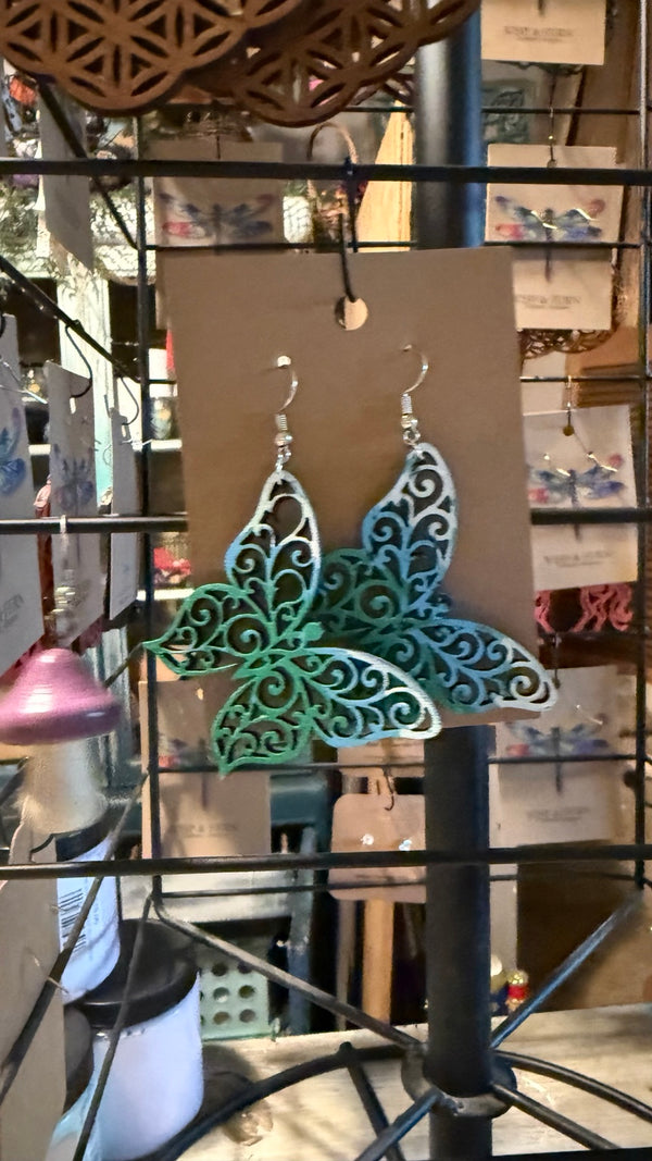 Rainbow Butterfly Earrings — original photograph