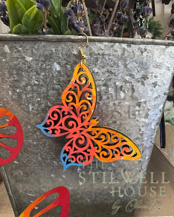 Filigree Butterfly Earrings — original photograph
