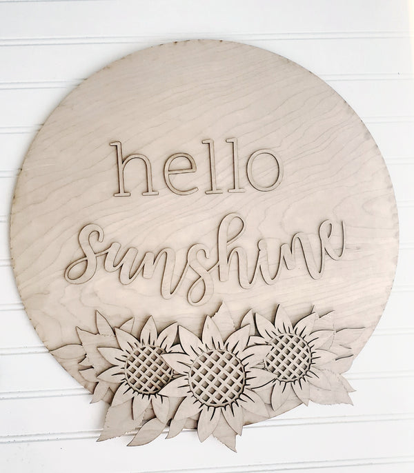Hello Autumn -  - Round  Wood Door Sign | Hanger | ChicaTiza