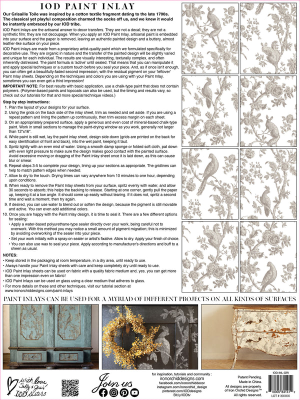 IOD Grisaille Toile IOD Paint Inlay 12x16 Pad™