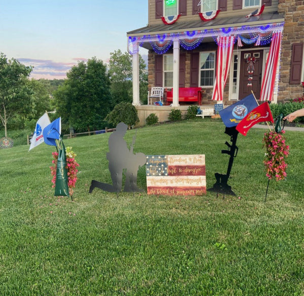 Old Glory | 34 inch  Customizable Cedar Wood Americana Flag | The Stilwell House