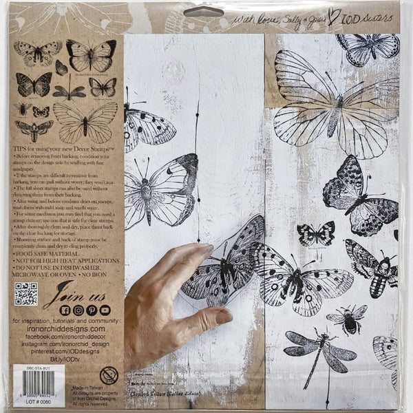 IOD Butterflies 12x12 Decor Stamp™
