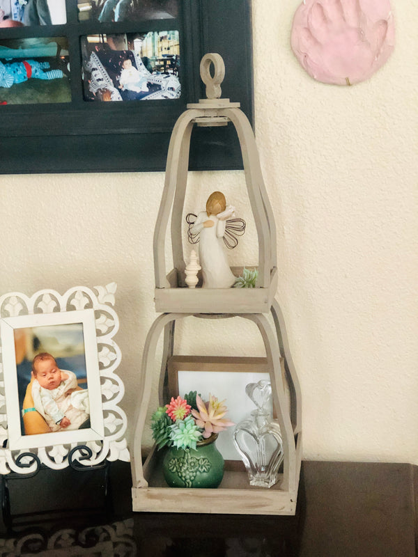 Double Tiered Cloche - Wooden Tiered Tray |The Stilwell House