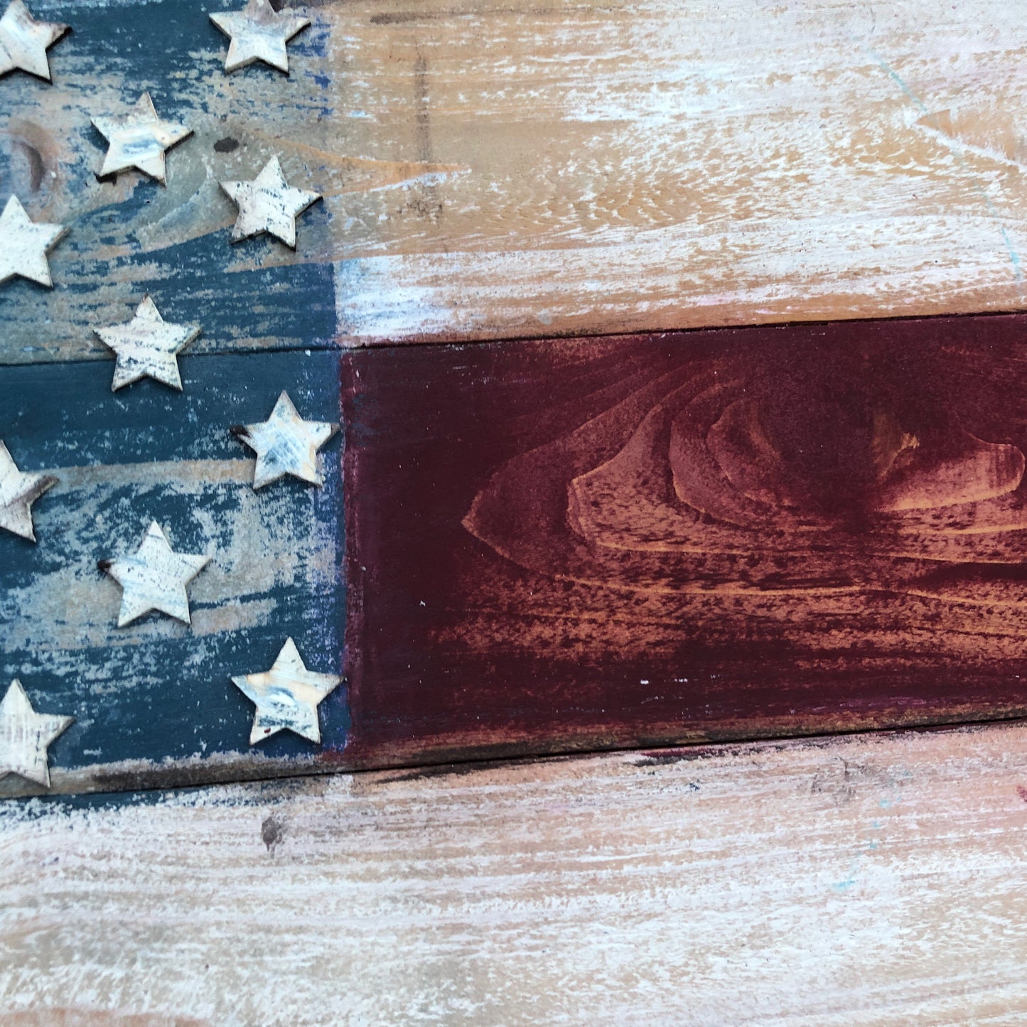 Old Glory | 34 inch Customizable Cedar Wood Americana Flag | The Stilwell House