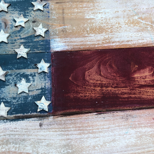 Old Glory | 34 inch  Customizable Cedar Wood Americana Flag | The Stilwell House