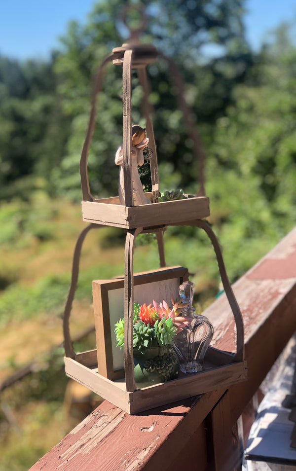 Double Tiered Cloche - Wooden Tiered Tray |The Stilwell House