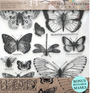 IOD Butterflies 12x12 Decor Stamp™