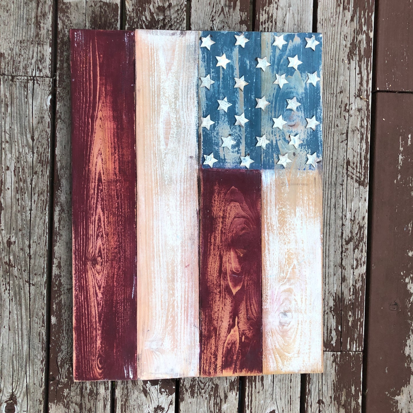 Old Glory | 34 inch Customizable Cedar Wood Americana Flag | The Stilwell House
