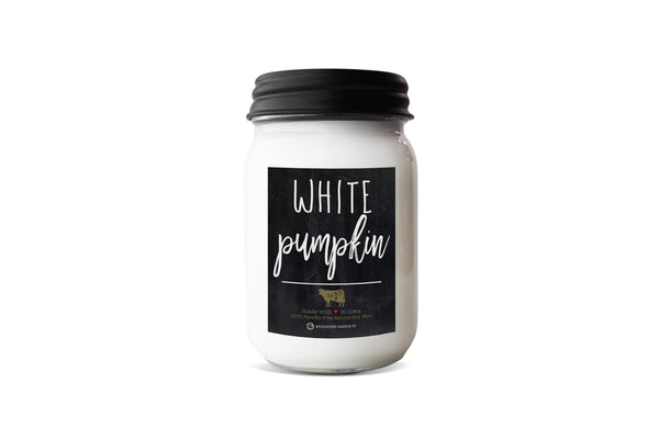 Milkhouse Candle Company - 13 oz Mason Jar Fall Candle: White Pumpkin