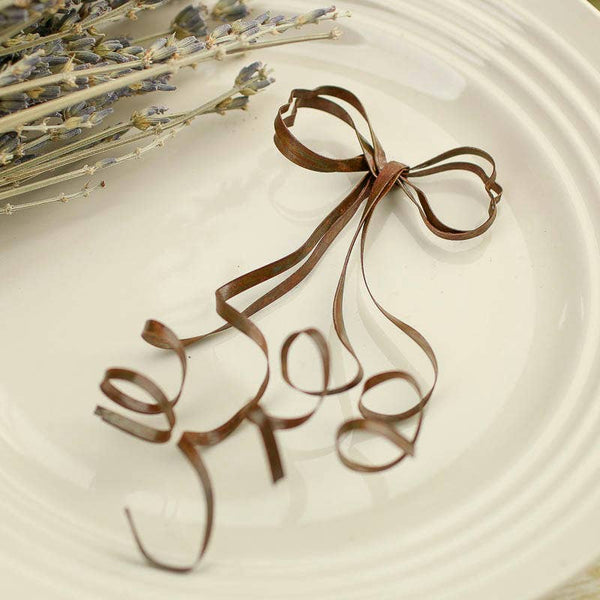 6" Rusty Patina Tin Bow – Vintage Look Decor Accent
