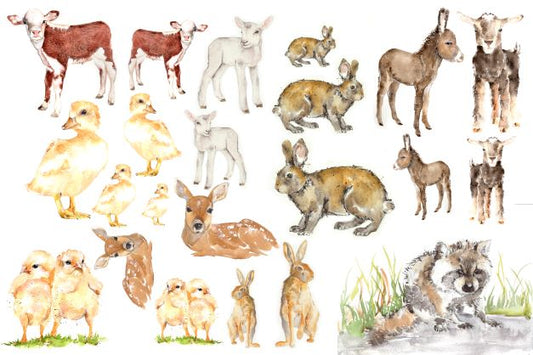 Baby Animals by Lexi Grenze Decoupage  Paper  - Roycycled Treasures