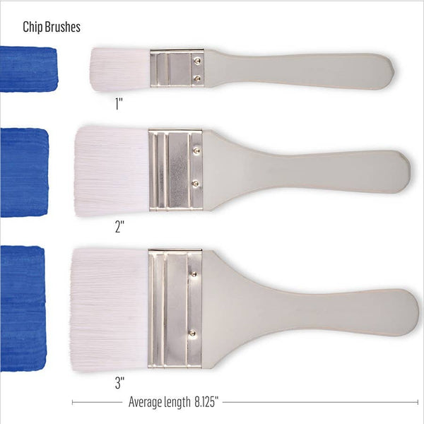 Plaid White Nylon Chip Brush Set 3 Piece - Folk Art