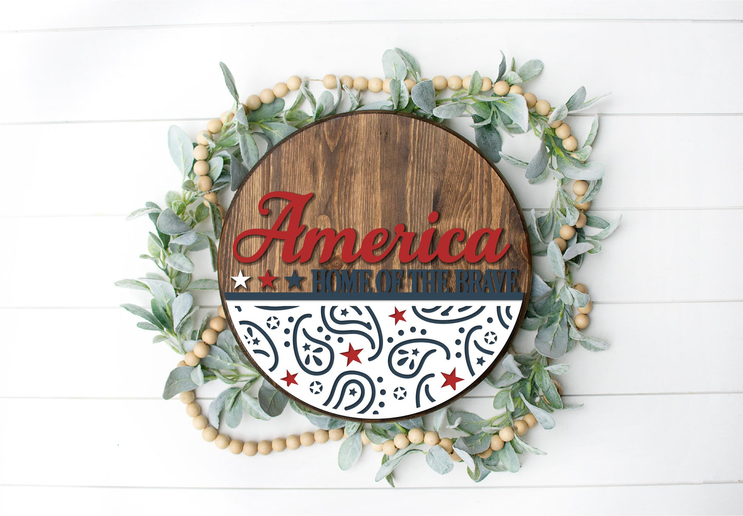 Probably at the Ball Park  - Round  Wood Door Sign | Hanger | ChicaTiza