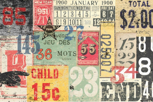 Numbered Decollaget  Decoupage  - Roycycled Treasures