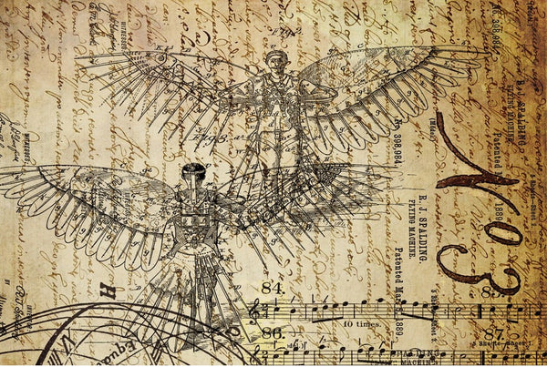 Dreams of Flight 1 Decoupage Paper 20x30 in - Roycycled Treasures