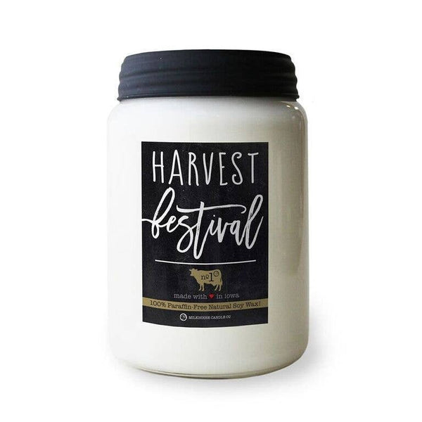 Milkhouse Candle Company - 26 oz Farmhouse Jar Fall Candle: Harvest Festivald