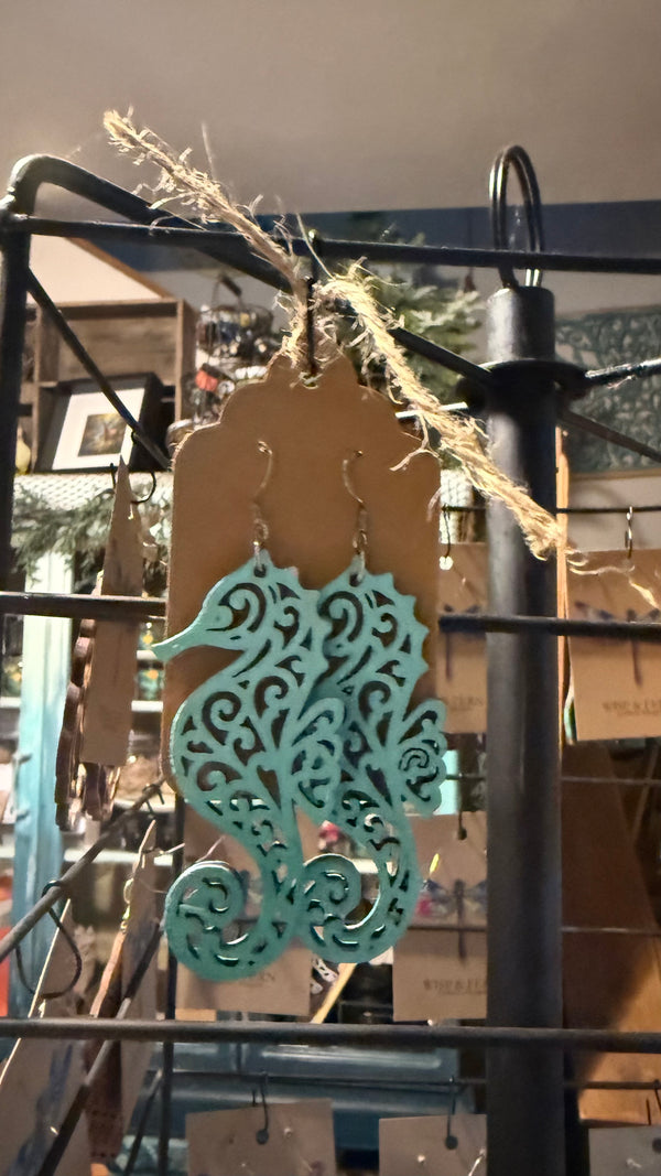 Seahorse Filigree Earrings — Wisp & Fern by ChicaTiza