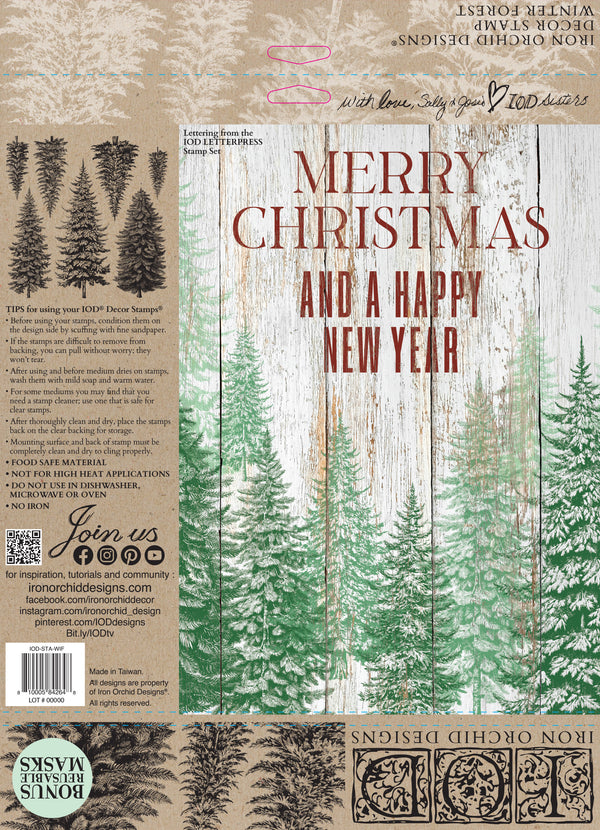 Winter Forest 12x12 IOD Stamp