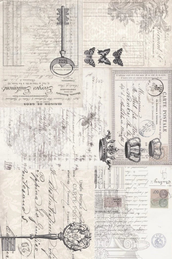 Ephemera Collage  Decoupage Paper  - Roycycled Treasures