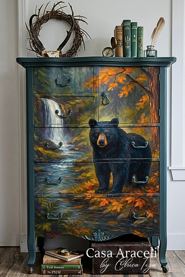 Autumn Sentinel — Fall Bear Decoupage Paper by Casa Araceli