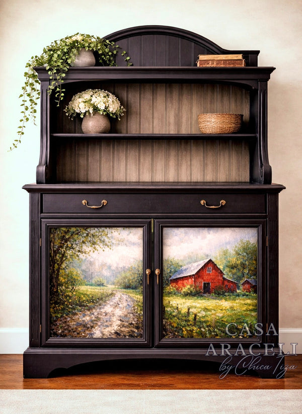 Rain on Red Boards - Barn Decoupage Paper | Casa Araceli by ChicaTiza