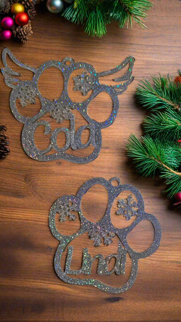 Personalized Paw Ornament | Custom Pet Memorial & Holiday Keepsake