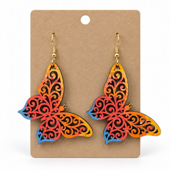 Rainbow Butterfly Earrings — Wisp & Fern by ChicaTiza