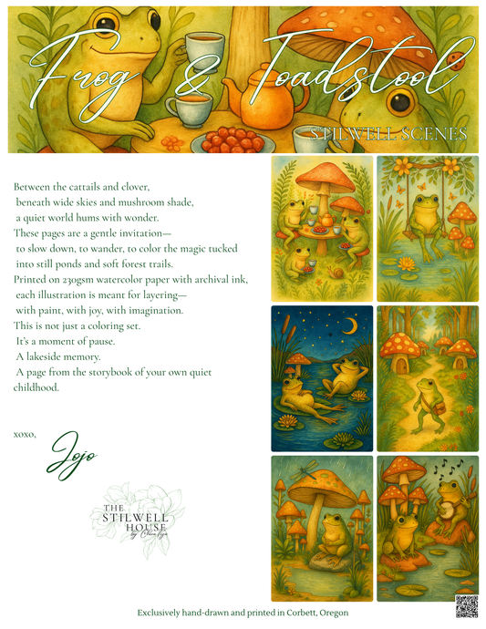 Frog and Toadstool Collection - Stilwell Scenes Coloring Pages