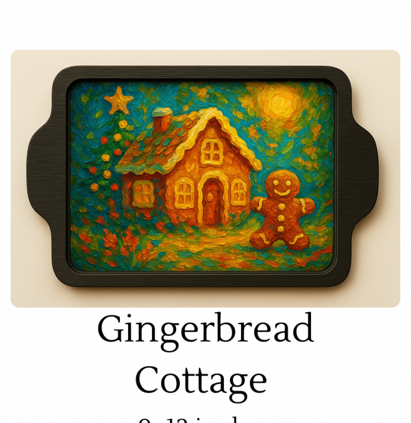 Gingerbread Cottage Wood Canvas