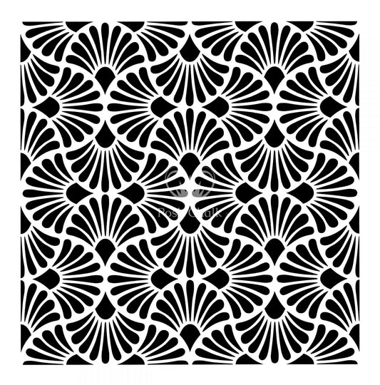 Posh Chalk Stencil Art Deco Fan 50x50cm