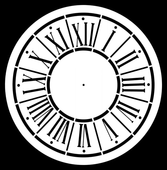 Posh Chalk Stencil oclock Clock 80x80cm