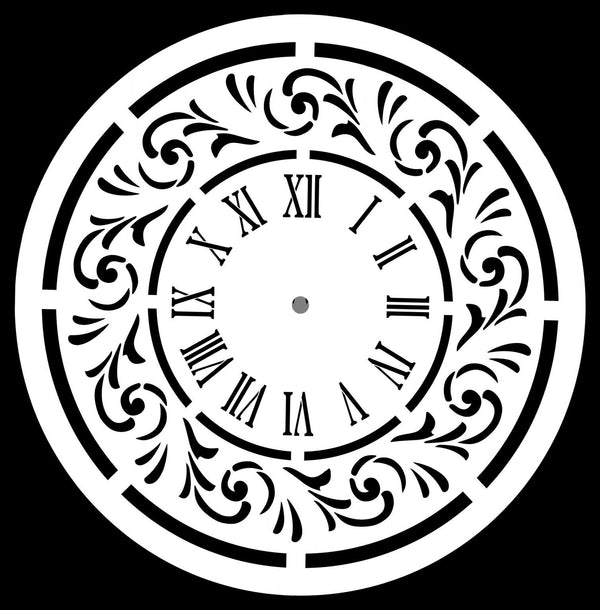 Posh Chalk Stencil Wonderland Clock 80x80cm