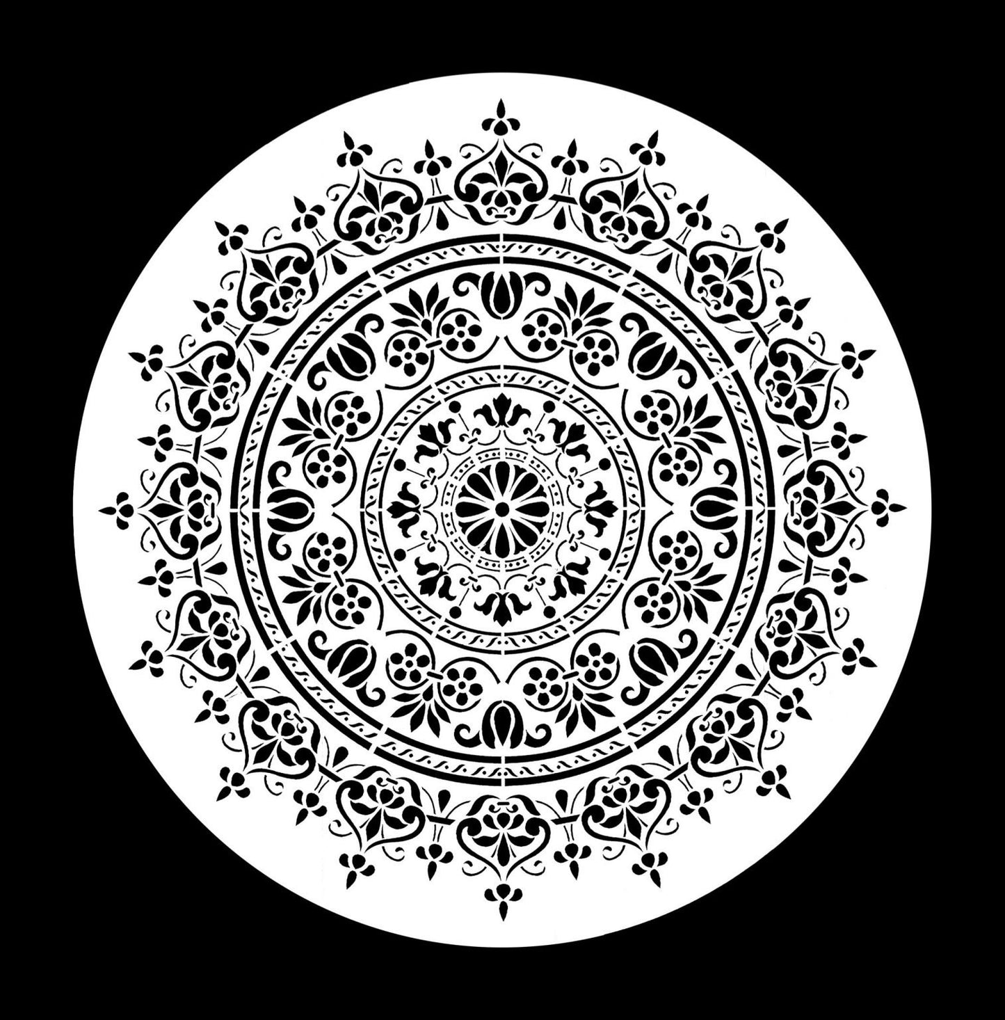 Posh Chalk Stencil WoodUMandala (small) 30x30cm