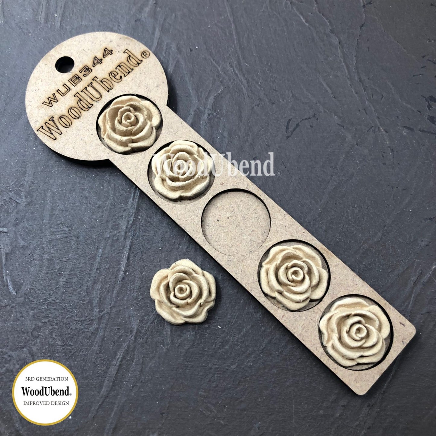 Pack of Five Swirl Rose Buds WUB0344 2.7x2.7cm