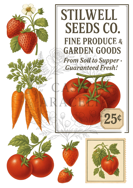 Seeds and Scraps: Vintage Decoupage Paper Collection by Casa Araceli (6Sheets)