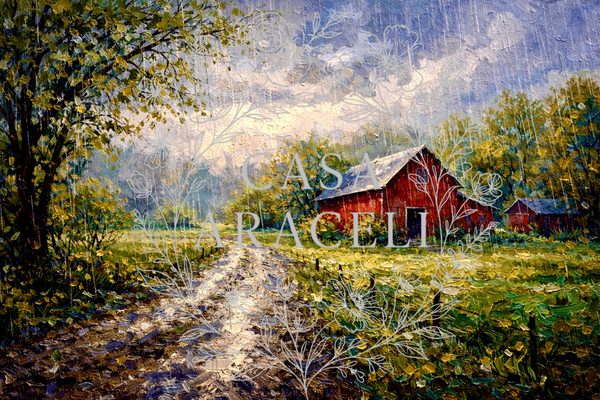 Rain on Red Boards - Barn Decoupage Paper | Casa Araceli by ChicaTiza
