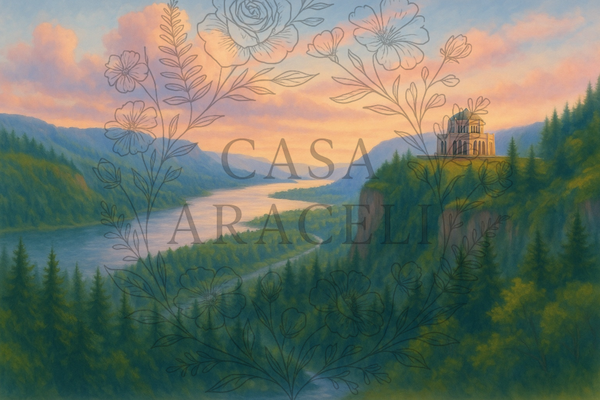 Sunrise Over the Gorge — 24×36 Rice Paper | Casa Araceli
