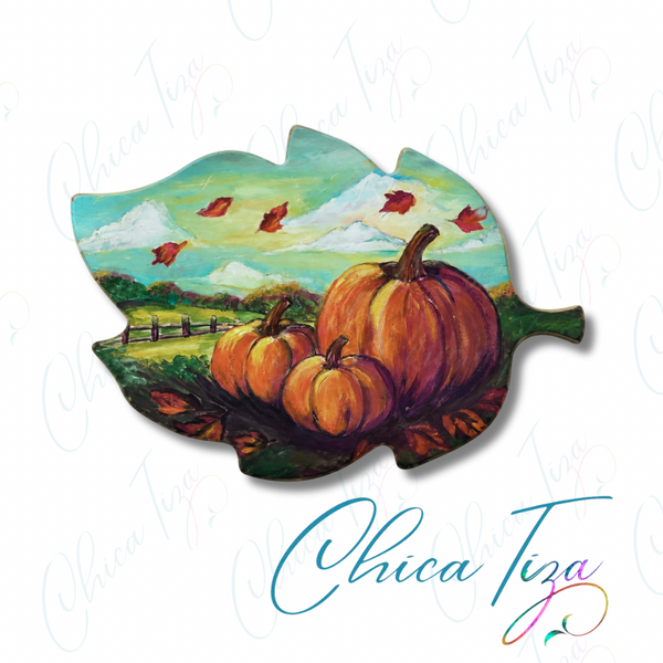 Pumpkin Trio Wood Canvas