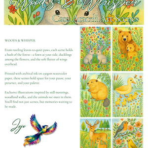 Woods and Whisper Casa Araceli painting kit with six woodland animal art scenes