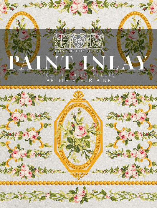 PETITE FLEUR PINK IOD PAINT INLAY 12X16 PAD™