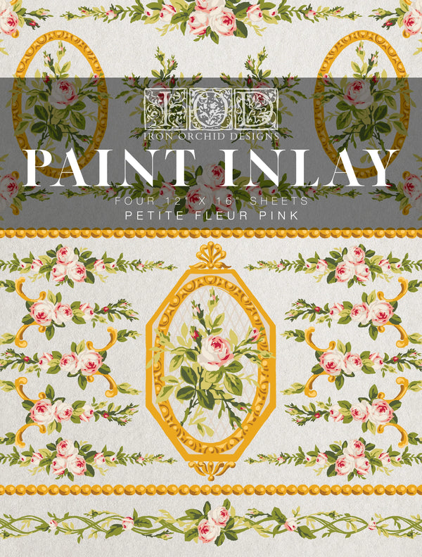 PETITE FLEUR PINK IOD PAINT INLAY 12X16 PAD™